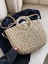 Drawstring Design Straw Bag