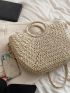 Drawstring Design Straw Bag