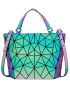 Geometric Luminous Hand Bag, Holographic Reflective Crossbody Bag, Casual Shoulder Tote Purse