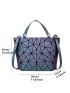 Geometric Luminous Hand Bag, Holographic Reflective Crossbody Bag, Casual Shoulder Tote Purse