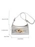 Metallic Chain Decor Baguette Bag