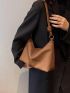 Litchi Embossed Hobo Bag