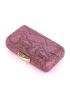 Mini Snakeskin Embossed Rhinestone Decor Glitter Chain Box Bag