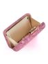 Mini Snakeskin Embossed Rhinestone Decor Glitter Chain Box Bag