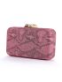 Mini Snakeskin Embossed Rhinestone Decor Glitter Chain Box Bag