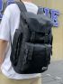 Men Release Buckle Decor Laptop Backpack