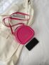 Mini Neon Pink Letter Graphic Circle Bag