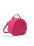 Mini Neon Pink Letter Graphic Circle Bag