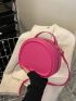 Mini Neon Pink Letter Graphic Circle Bag