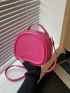 Mini Neon Pink Letter Graphic Circle Bag