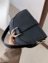 Metal Lock Flap Saddle Bag