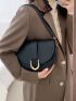 Metal Lock Flap Saddle Bag