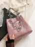 Mini Metal Decor Chain Square Bag