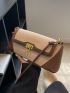 Two Tone Flap Baguette Bag