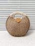 Color Block Straw Bag