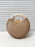 Color Block Straw Bag