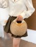 Color Block Straw Bag