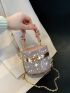 Mini Rhinestone Decor Chain Bucket Bag