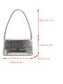 Metallic Crocodile Embossed Flap Baguette Bag