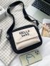 Mini Letter Embroidered Square Bag