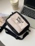 Mini Letter Embroidered Square Bag