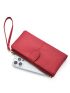 Snap Button Long Wallet With Wristlet