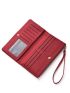 Minimalist Long Wallet PU Bi-fold Button Decor