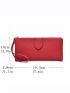 Snap Button Long Wallet With Wristlet