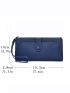 Minimalist Long Wallet PU Bi-fold Button Decor