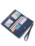 Minimalist Long Wallet PU Bi-fold Button Decor