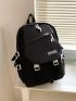 Men Letter Patch Decor Laptop Backpack