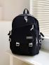 Men Letter Patch Decor Laptop Backpack