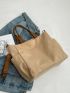 Letter Patch Decor Shopper Bag With Coin Purse