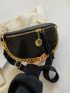 Chain Decor Quilted Fanny Pack