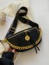 Chain Decor Quilted Fanny Pack