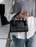 Mini Crocodile Embossed Square Bag