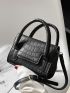 Mini Crocodile Embossed Square Bag