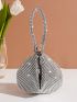 Mini Rhinestone Decor Novelty Bag, Perfect Bride Purse For Wedding, Prom & Party Events