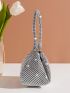 Mini Rhinestone Decor Novelty Bag, Perfect Bride Purse For Wedding, Prom & Party Events