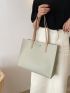 Minimalist Shoulder Tote Bag With Inner Pouch