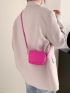 Mini Neon Pink Quilted Flap Square Bag