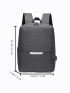 Men Metal Decor Laptop Backpack