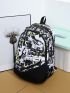 3pcs Allover Print Functional Backpack Set