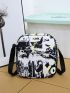 3pcs Allover Print Functional Backpack Set