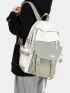 Colorblock Letter Patch Functional Backpack