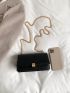 Metal Decor Flap Chain Square Bag