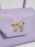 MOD Rhinestone & Bow Decor Flap Square Bag