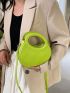 Neon-green Embossed Detail Satchel Bag