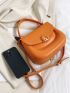 Neon Orange Flap Saddle Bag