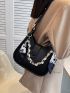 Chain & Twilly Scarf Decor Hobo Bag